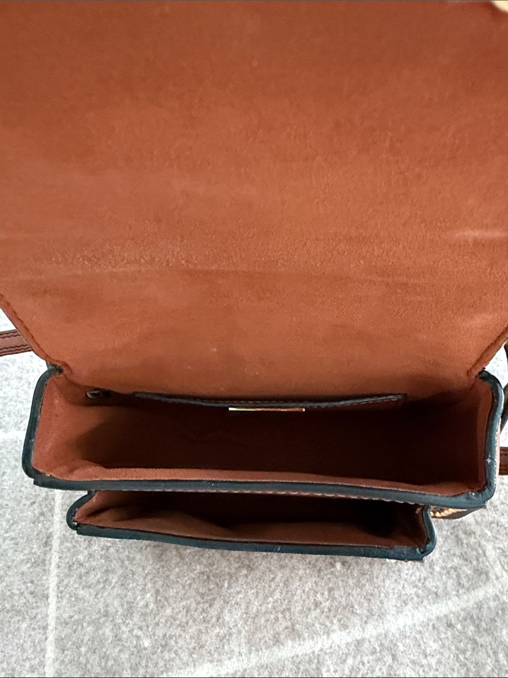 Miu Miu Brown Mini Crossbody with Jeweled Floral Buckle - Picture 9 of 11